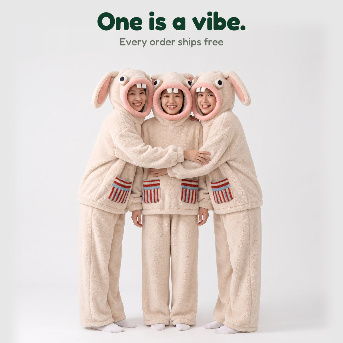 Hoppenstein bunny sets, group photo, every order ships free
