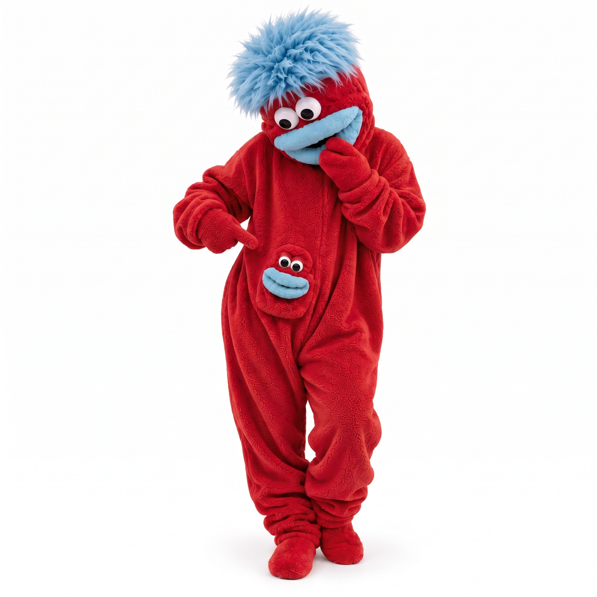 Big Mouth Monster onesie in Cherry, front