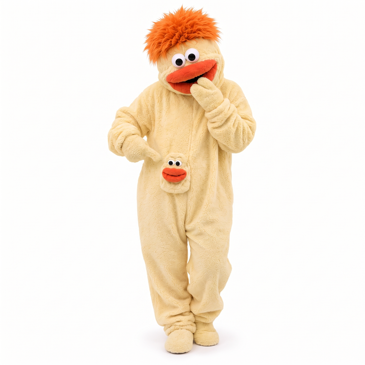 Big Mouth Monster onesie in Butter, front