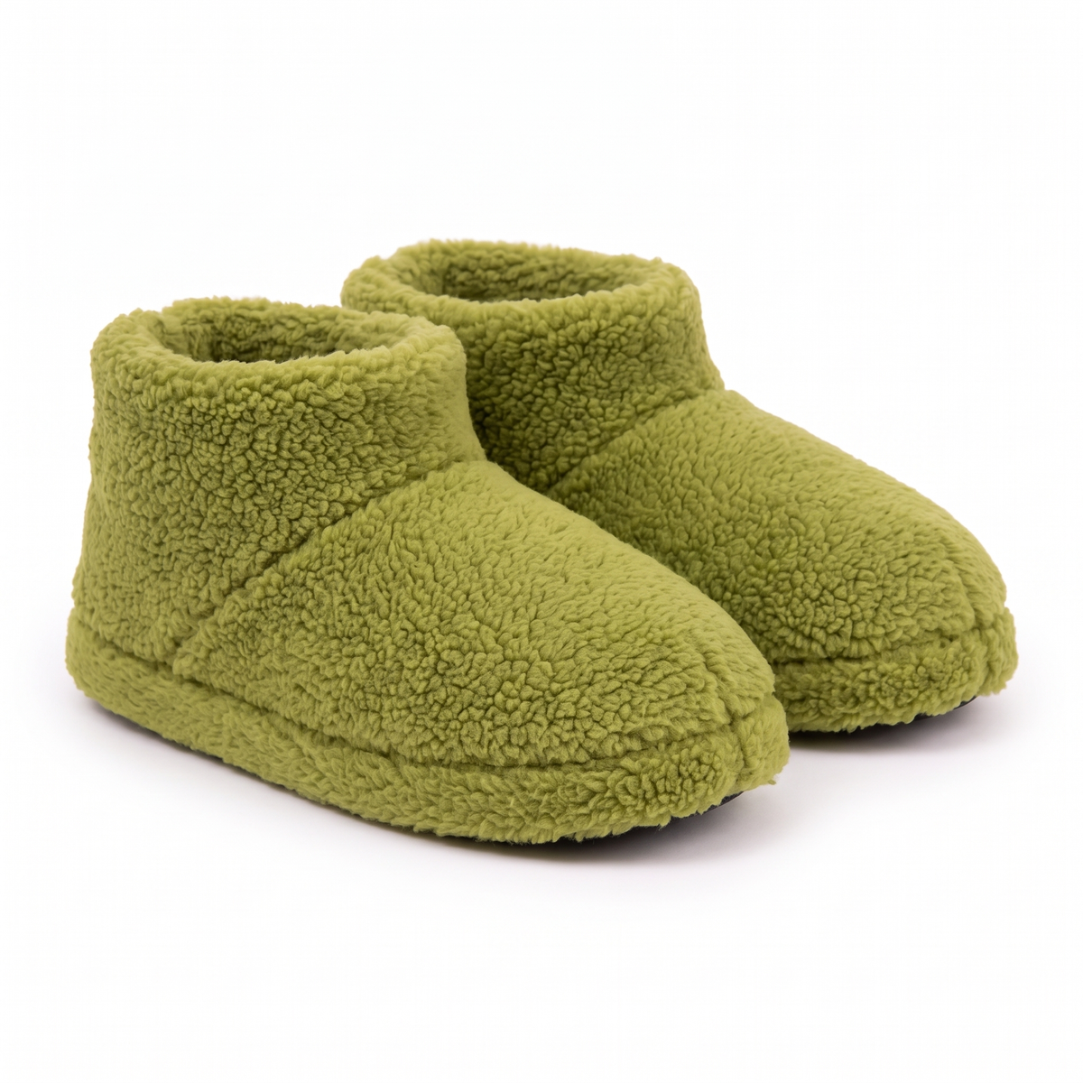 The Fuzzy Slippers in Swamp Green