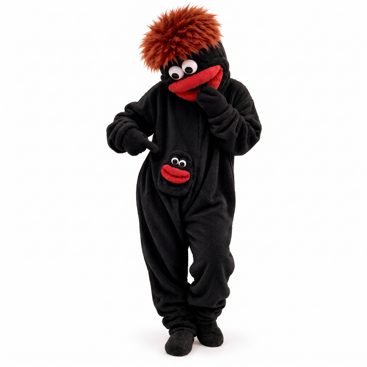 Big Mouth Monster onesie in Midnight, front