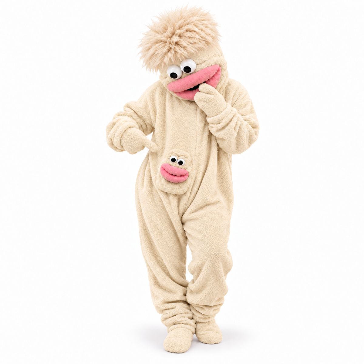 Big Mouth Monster onesie in Marshmallow, front